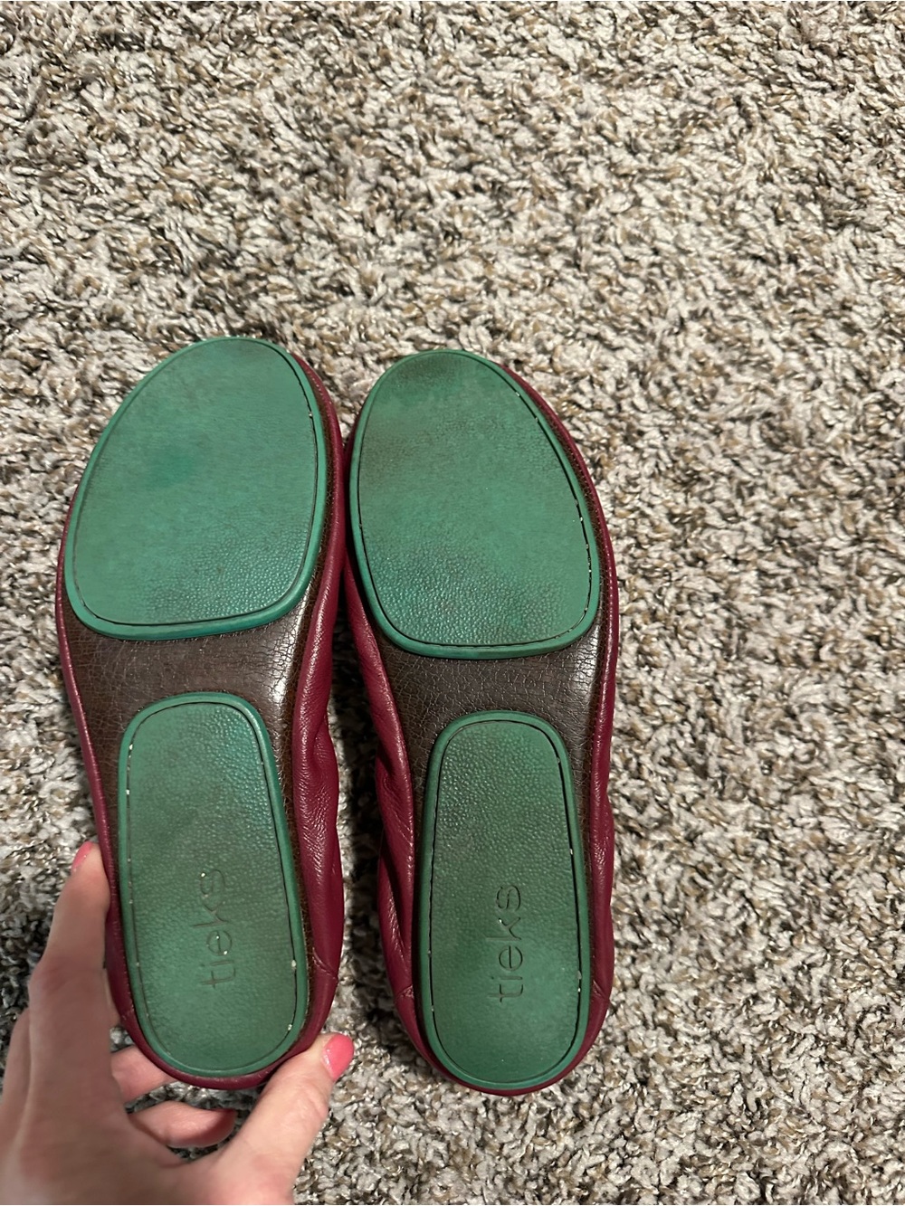 Tieks Burgundy Leather Ballet Flats - Picture 4 of 17